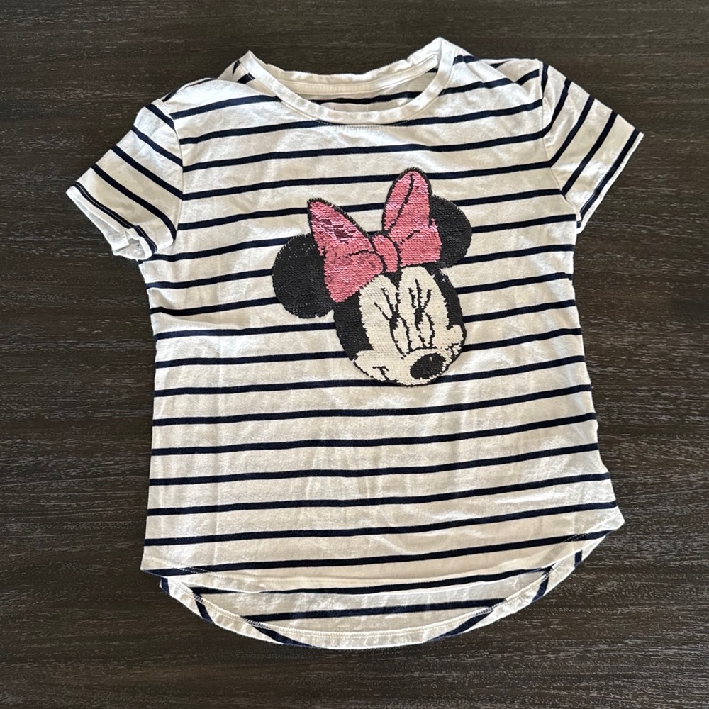 Gap Kids Disney Minnie Mouse Sequins Short Sleeve Large Shirt